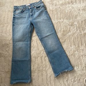Zara size US 6 blue jeans with raw hem